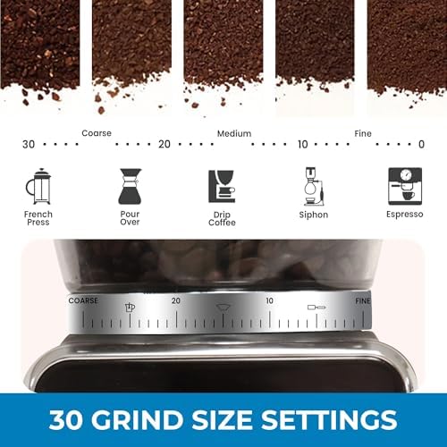 Kenmore Conical Burr Coffee Grinder - Electric Maquina de Moler Café for Espresso, French Press, Drip, Adjustable Grind Size, Bean Mill, Digital Control, Spice Grinding, Home Use - Image 3