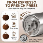 ZaksCoffee Manual Coffee Grinder Stainless Steel Core – Hand Coffee Grinder with 11 Adjustable Settings, Durable Handle and Knob, Portable and Quiet Design for Travel or Home Brewing - Image 4
