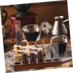 Coffee Bean Storage Tubes with Wooden Stand, 6 Glass Jars - Image 4