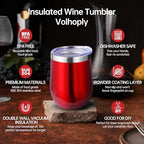 Volhoply 12oz Stainless Steel Wine Tumbler with Lid Bulk 8 Pack,Double Wall Vacuum Stemless Wine Glasses,Reusable Metal Travel Coffe Mug with Straw,Insulated Cups Gifts for Women,Christmas（Mix,8 Set） - Image 3