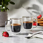 ZWILLING Sorrento Plus 2-pc Double-Wall Espresso Glass Mug Set, 4.5-oz, 134ml - Image 3