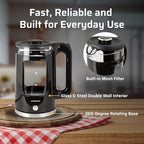 Epsilon 1.7L Glass Electric Kettle – Hot Water Tea Kettle with LED Light, Stainless Steel & Borosilicate Glass, Auto Shut-Off, BPA-Free Electric Teapot, 1100W Fast Boil, Cool Touch - Image 3
