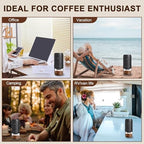 Portable Electric Burr Coffee Grinder with 40 Adjustable Settings & 35g Capacity, 1800mAh Rechargeable Coffee Bean Grinder with Conical Ceramic Burr, for Travel (BLACK-1) - Image 7