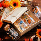 SiliFine 6 Pcs Fall Pumpkin Glass Cups, 16 oz with Lids and Straws - Image 6