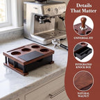 Espresso Knock Box With 60mm Tamping Station For Breville Espresso Accessories Adjustable Portafilter Height, Detachable Coffee Dump Bin （Storage seat only） - Image 7