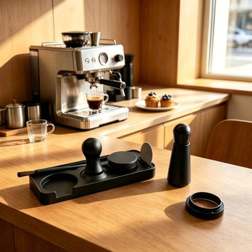 7 PCS Espresso Accessories Set with 51mm Spring Loaded Tamper - Image 2
