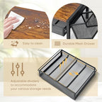 DGWJSU Tea Bag Organizer, Wood Tea Organizer and Storage Cheast, Tea Bag Holder with Storage Drawer, 4 Hooks for Tea Cups Holder, Tea Station Chest Display Container Box for Countertop Kitchen - Image 6