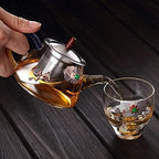 Habiba Tea Kettle Creative Small Teapot Transparent Glass Tea Kettle with Stainless Steel Infuser Hilter, Brewing Container for Home Office Household - Image 7