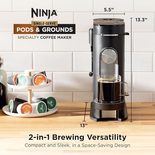 Ninja Single Serve Coffee Maker - Combo Machine, K-Cup Pods and Grounds - Image 2