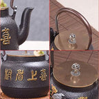 1.2L Teapot Tea Kettle Tea Pot Cast Iron Teapot, Japanese Style Tetsubin Tea Kettle | Cast Iron Tea Kettle to Keep Tea Warm | Bird and Tree Pattern Iron Kettle - Image 6