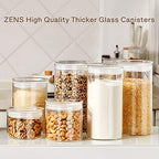 ZENS 74oz Glass Canisters with Airtight Lid, 2 Large Storage Containers - Image 5