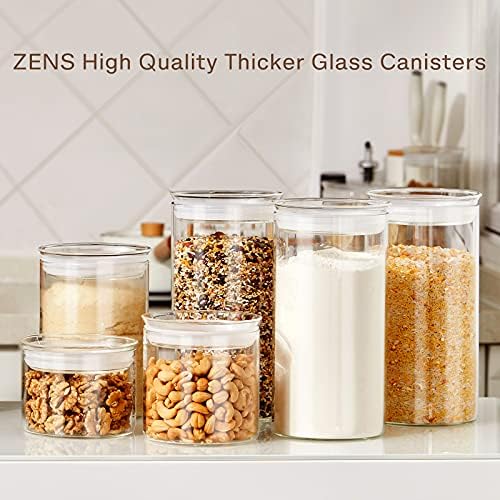 ZENS 74oz Glass Canisters with Airtight Lid, 2 Large Storage Containers - Image 5