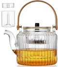 Glass Teapot with 2 Infusers 1100ml/37.2 fl oz, Heat-Resistant Borosilicate Glass Tea Pot with Infuser for Loose Leaf Tea, Stovetop Safe by Unbreakable