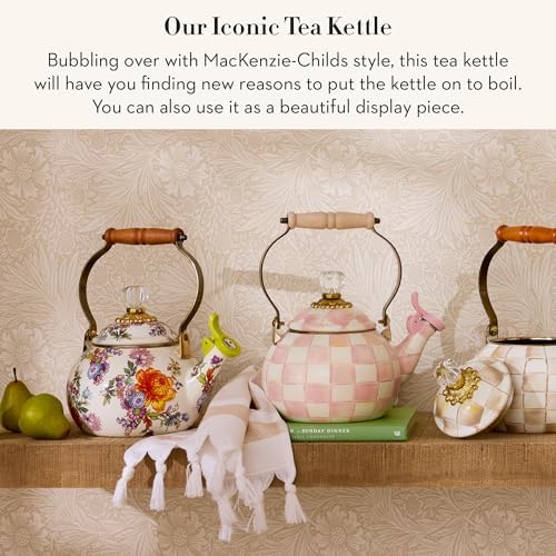 MACKENZIE-CHILDS Whistling Tea Kettle, White Flower Market - Image 2
