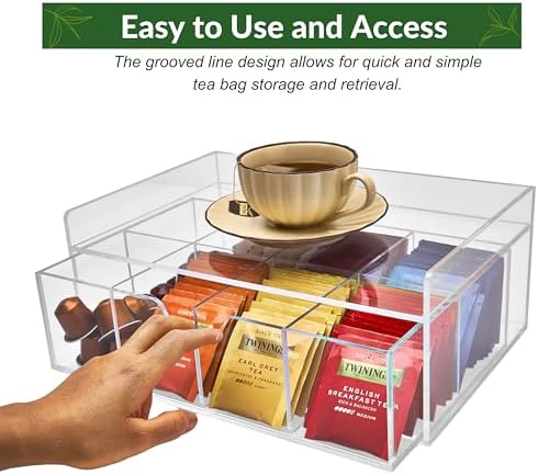 Heavy-Duty Acrylic Tea Station with 8-Compartment Drawer Organizer - Image 6