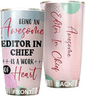 Awesome Editor In Chief Tumbler Stainless Steel 20oz, Funny Editor In Chief Gifts Bulk For Birthday Christmas, Editor In Chief Gifts For Men Women Office Coworker Driking Coffee Cup Humor by MEDROC