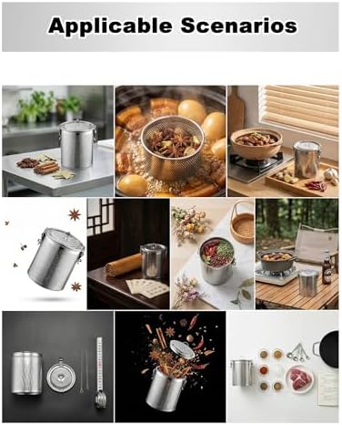 Stainless Steel Spice Infuser Basket Cooking Infuser Reusable Large Spice Strainer for Home Restaurant Kitchen(0.6 mm/16 x 17 cm) - Image 6