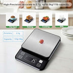 Waterproof Digital Kitchen Scale 0.1g/0.001oz Precision, Stainless Steel Electronic Scale with 3 Power Options (Rechargeable/AAA/Built-in), 10 Units Conversion, Smart Standby, 5kg/11lb Capacity - Image 5