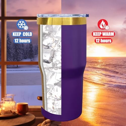 20 oz Tumbler Bulk Stainless Steel Tumblers with Lids and Straws Purple - Image 4