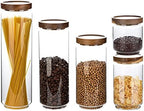 Glass Storage Jars Set with Airtight Wood Lids by HOMTOP