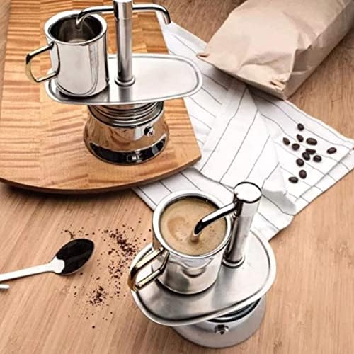 Mocha Pots, Single Spout Tube Stainless Steel Moka Pot Coffee Maker, Portable Hand Pour Latte Classic Coffee Pot for Home Office(16cm-50ml) - Image 2