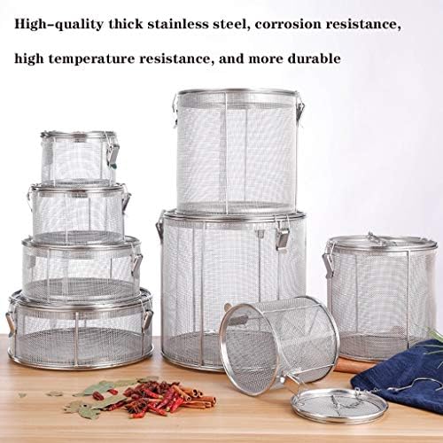 Large Capacity Stainless Steel Fine Mesh Strainer Gravy Soup Taste Spice Box Basket Brine Hot Pot Slag Separation Colander Strainers Basket Tea Infuser (Color : 25x25cm) - Image 3