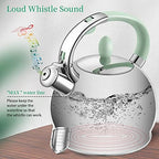 Tea Kettle Stovetop, 2.64 Quart Food Grade Whistling Tea Pot, Mint Green - Image 2