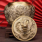 Pure Copper Tea Jar, Vintage Chinese Style Tea Tin Canister with Lid, Traditional Embossed Storage Container for Loose Leaf Tea, Coffee, Candy, Spices - Image 6