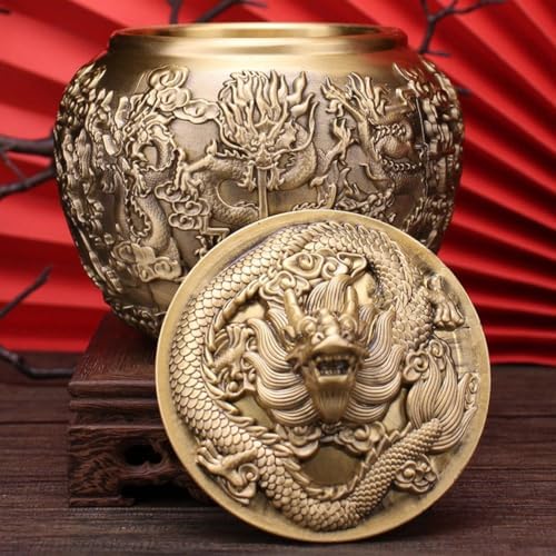 Pure Copper Tea Jar, Vintage Chinese Style Tea Tin Canister with Lid, Traditional Embossed Storage Container for Loose Leaf Tea, Coffee, Candy, Spices - Image 6