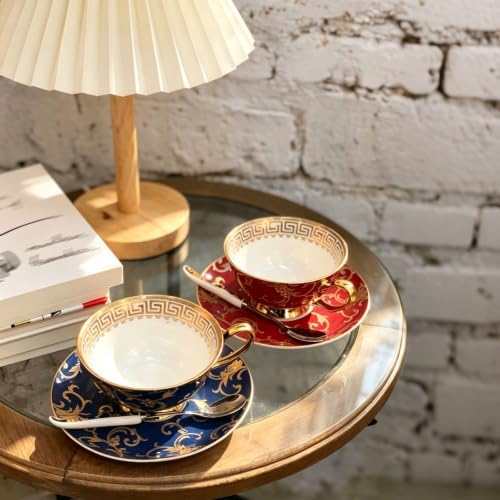 bone china tea set tea cups british tea set for adults porcelain tea cups coffee cups set of 2 exquisite packaging - Image 4