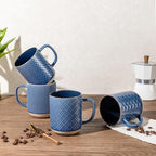 GBhome Coffee Mugs Set of 6, 16 oz Blue Coffee Cups with Large Handle - Image 6