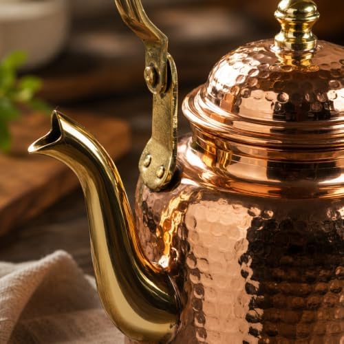 Traditional Copper Kettle 600 ml for Serving Tea, Coffee and Hot Beverages - Image 2