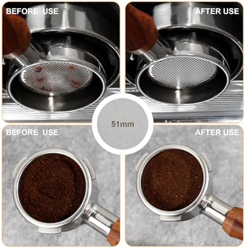 51mm Espresso Accessories Kit, Espresso Distributor, Dosing Funnel and Puck Screen Set, WDT Tool Espresso, Coffee Tamper Espresso Machine Accessories for 51 mm Portafilter Barista Tools - Image 3