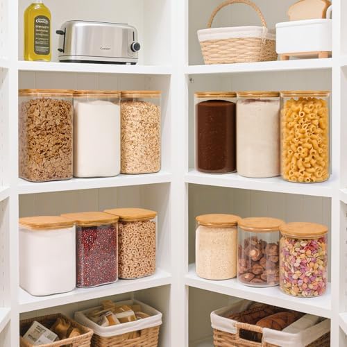 ComSaf Glass Storage Containers with Bamboo Lids 1.2/3.6 Qt 2 Pack - Image 5