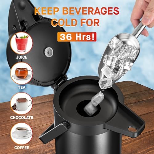 Coffee Carafe for Keeping Hot - Black 102 OZ Coffee Dispenser with Pump - Image 4