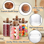 Gerrii 4 Pcs 32 oz Glass Jars with Acacia Wood Lids, Airtight Canisters - Image 4