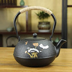 Tea Kettle,1.2L Cast Iron Teapot in Japanese Style,Tetsubin Tea Kettle with Stainless Steel Infuser,Die Casting Pattern Stove Safe Kettles,Iron Teapots(Color:M) (Size : B) by Unknown