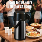 PARACITY Coffee Dispenser with Pump, Coffee Carafe, 84.5 fl oz/2.5 L, Black - Image 4