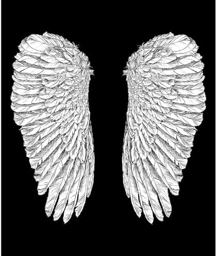 CafePress Angel Wings Black Tumbled Stone - Set of 4 Coasters Set of 4 w/holder - Image 2