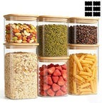 ComSaf Glass Pantry Storage Containers (0.7qt/1.2qt/1.6qt) Set of 6 Jars by ComSaf