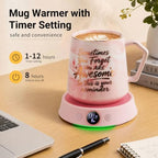 Coffee Mug Warmer & Mug Set, Electric Cup Warmer for Desk, 12H Timer - Image 2