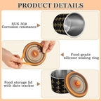 Stainless Steel Coffee Storage Containers with Airtight Lid, Gold Glitter Fleur De Lis 17oz Food Storage Container Kitchen Canister for Tea, Coffee Beans, Ground, Sugar Storage - Image 4