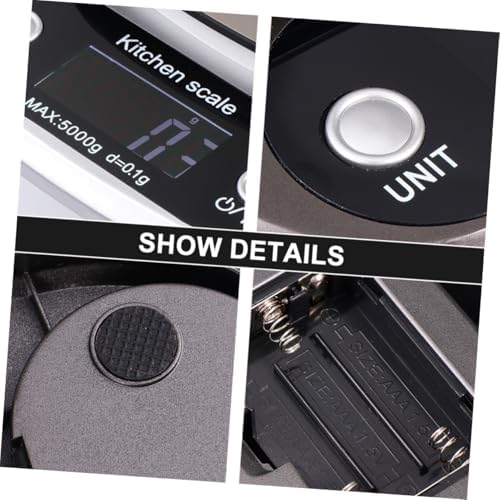 ULTECHNOVO Stainless Steel Kitchen Food Scale with High Precision Sensor Digital LCD Display Accuracy Lightweight and Easy to Clean No Battery Needed Grey - Image 3