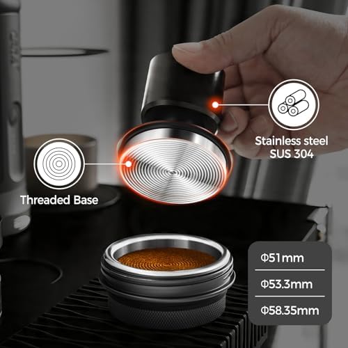 IKAPE Espresso Tamper,58.35mm V4 Impact Coffee Tamper with Sound Feedback, Features 15lb/30lb Interchangeable Springs,Tamper with Triple-Spring System, Fits 58.35mm Portafilters - Image 4