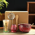 6PCS Matcha Tea Set Safe Bamboo Whisk Teaspoon Tea Sets Matcha Bowl Matcha Whisk Holder for Tea Lovers Tea-Making Tools by POWLAB