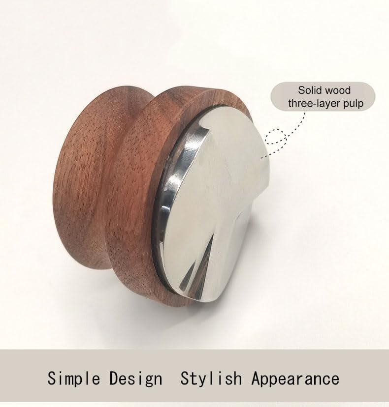 Espresso Distributor 51mm 53mm 58mm Adjustable Coffee Distributor & Tamper Tool, Espresso Leveler with Beech Wood Handle, 50# Steel Base Barista Coffee Accessories for Portafilter - Image 7