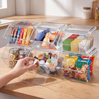 Yerliker 6 Pcs Clear Stackable Storage Bins with Lids, Large+extra Large - Image 3
