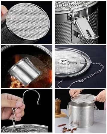 30 cm/11.8 inches Spice Infuser Basket Stainless Steel Halogen Cage for Clear Broths Cooking(14 x 10 cm) - Image 3