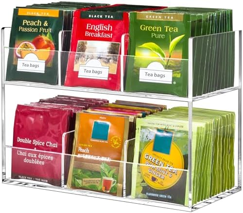 BEYGORM Acrylic Tea Bag Organizer, Countertop Display Holder for Tea Packet by BEYGORM