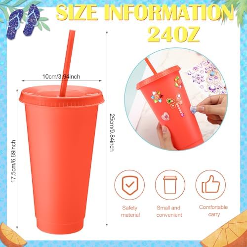 Honeydak 30 Pack Plastic Cups with Lids Straws,Pastel Color - Image 4